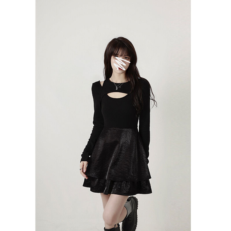 Women's Irregular Inner Waist Long Sleeve Skirt