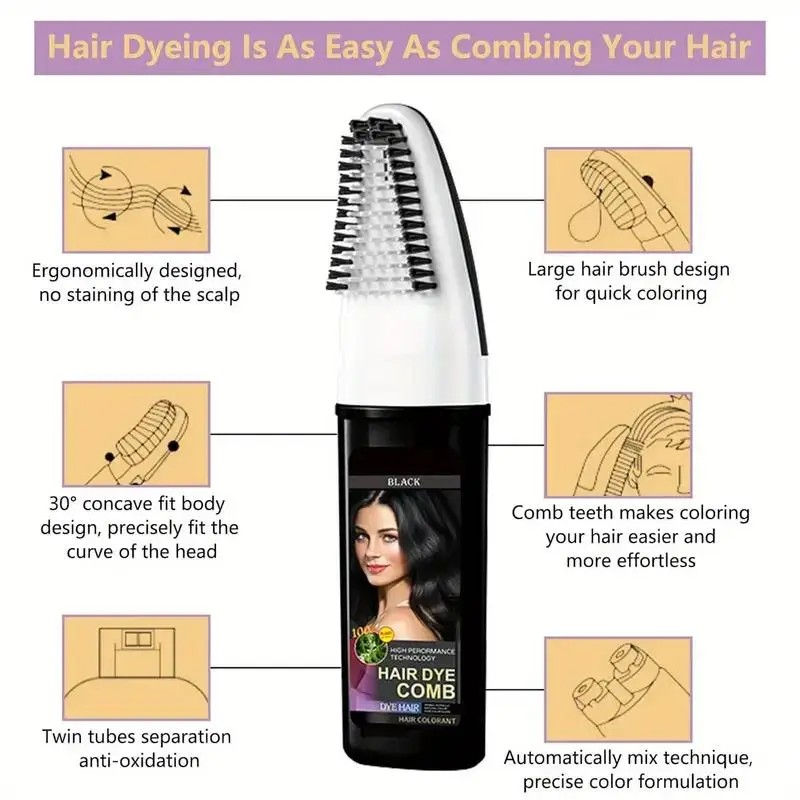3-in-1 Black Hair Dye Shampoo, Can Cover Gray Hair, Contains Herbal Ingredients, Including Ginseng Extract, Natural Coloring.