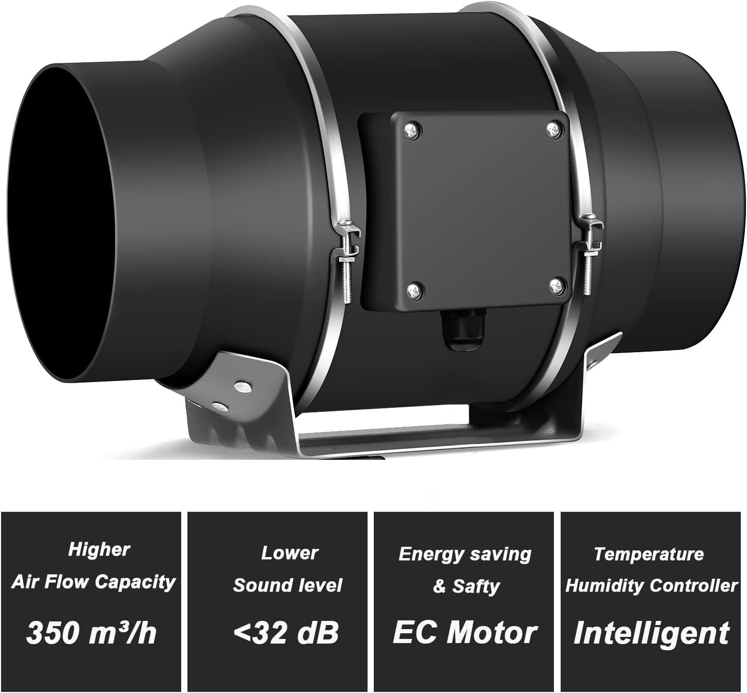 4 In100mm 220V Quiet Inline Extractor Fan Bathroom Hydroponics For Ventilation — image 10