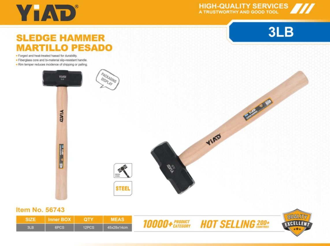 3LB Octagonal Hammer With Wooden Handle-Only Support Self-pickup, And The Free Shipping Price Is An Anti-auction Price