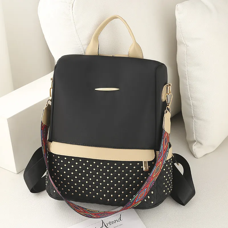 Outdoors Oxford Backpack Fashion Ladies - Black