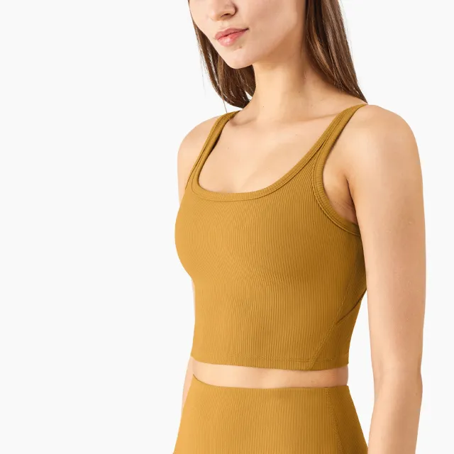 Skin friendly Sports Yoga Underwear Vest style High Elastic Gather Yellow - Shop at LoveMi