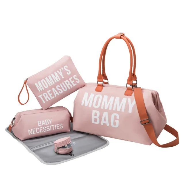 Three Piece Multifunctional And Large Capacity Mommy Bag Pink - Shop at LoveMi