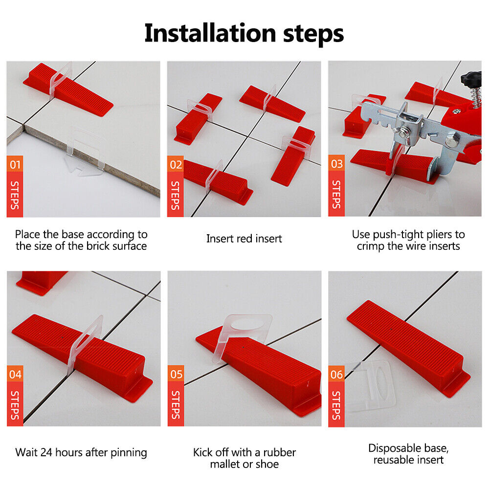 NEW 10 0 0 4000pc Tile Leveling Spacer System Tool Clips Wedges Flooring — image 8