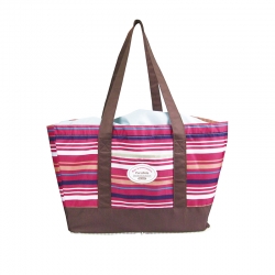 Large Supermarket Shopping Bag Eco Grocery Shoulder Bag Tote Foldable Reusable 5869 Red Strip 700210