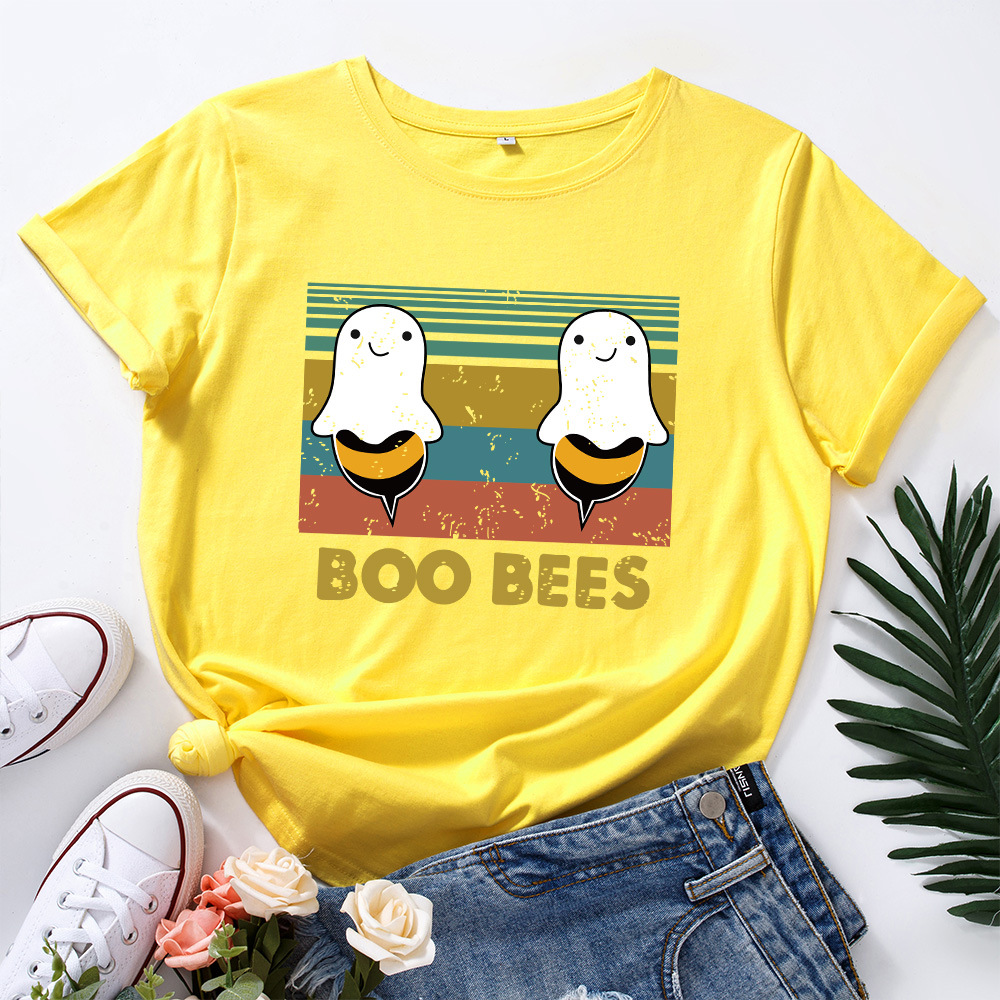European And American Women's Loose Round Neck Creative Short Sleeve T-shirt Women