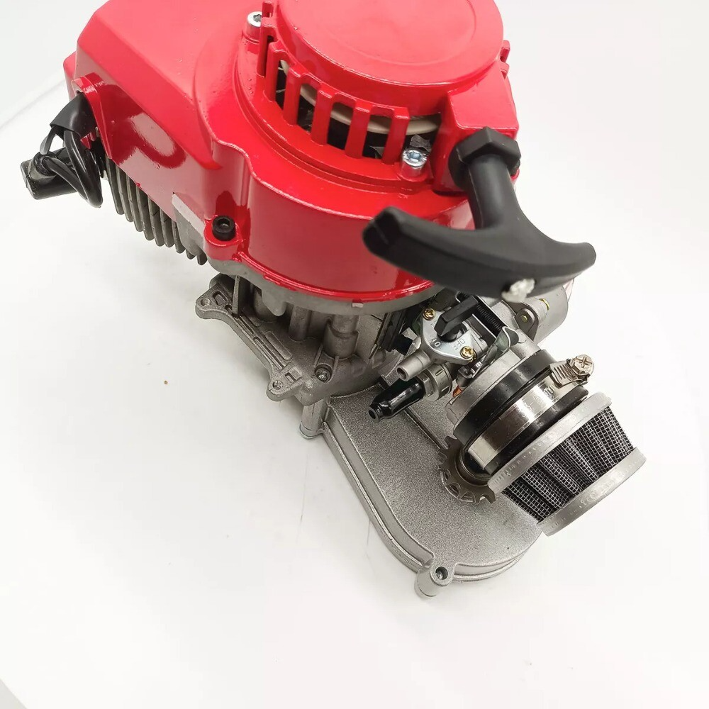 49cc mini dirt bike engine with transfer box red pull start