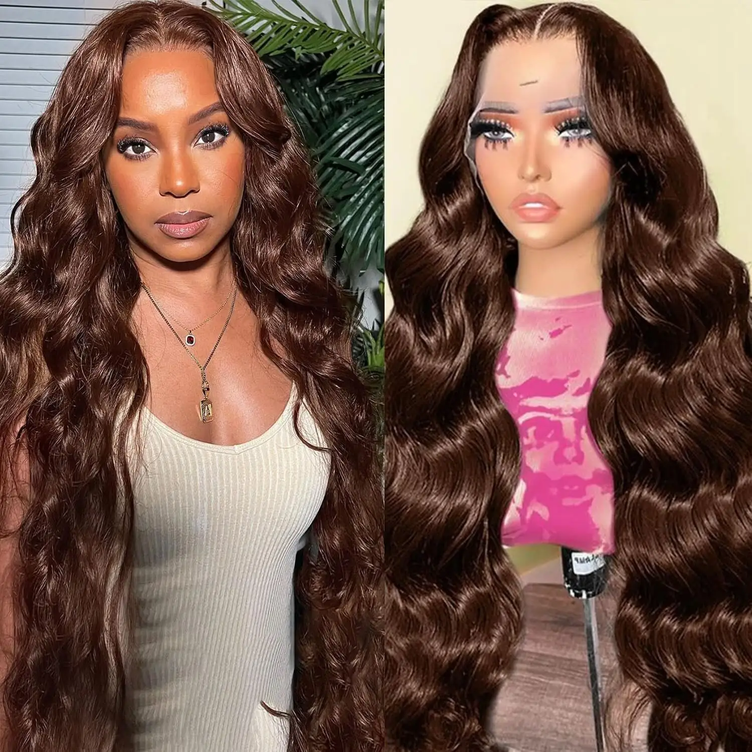 13x4 Lace Frontal Human Hair Wig Brown