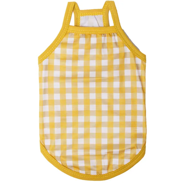 Fashionable Personality Summer Thin Plaid Camisole Yellow And White Grid - Shop at LoveMi