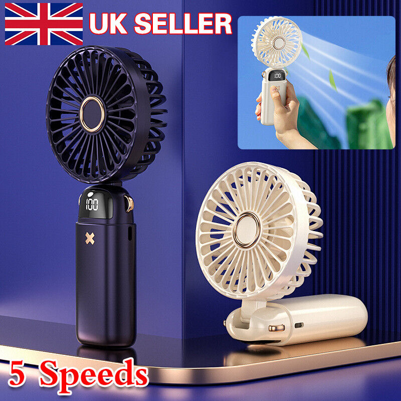 Portable Hand-held Fan Mini Folding Desk Fan Cooler Cooling USB Rechargeable 14