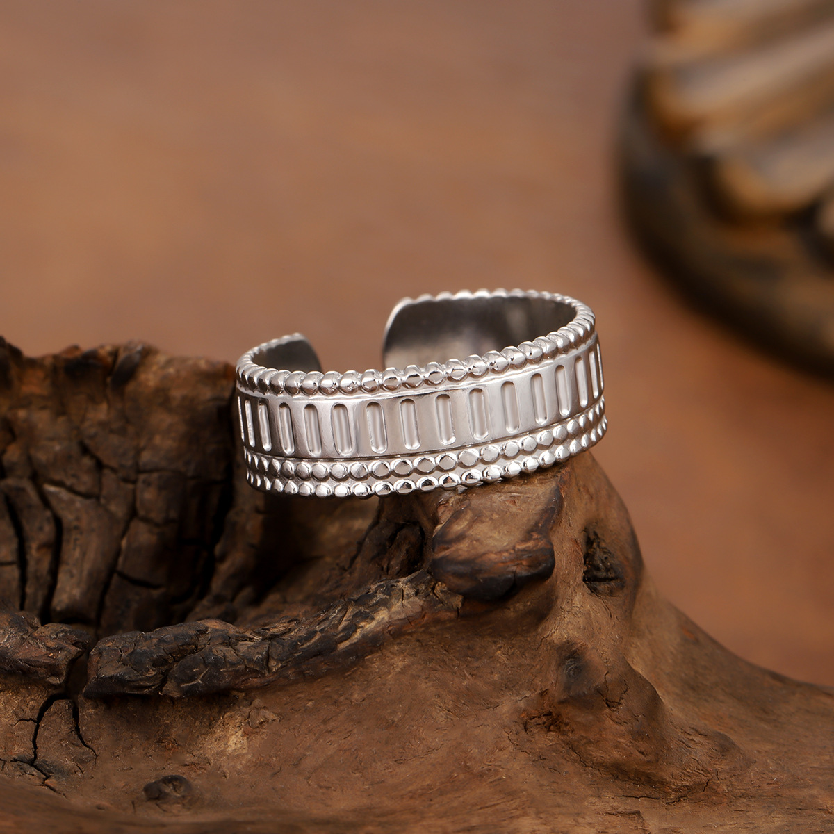 Stainless Steel Zipper Ring For Women, Personalized Hip Hop Minimalist Style, Roman &... thumbnail 3