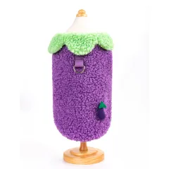 Korean Style Lotus Leaf Lace Warm Pet Clothes - Purple - View 1