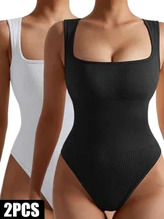 2 Pack Womens, One Piece Jumpsuits For Women, Ribbed Workout Tops For Women Clothing, Seamless Tank Tops Rompers - 2Pack6 - View 1
