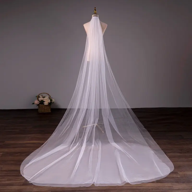 Wedding Bride Double-layer Trimming Veil with Comb
