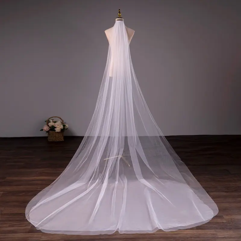 Wedding Bride Double-layer Trimming Veil