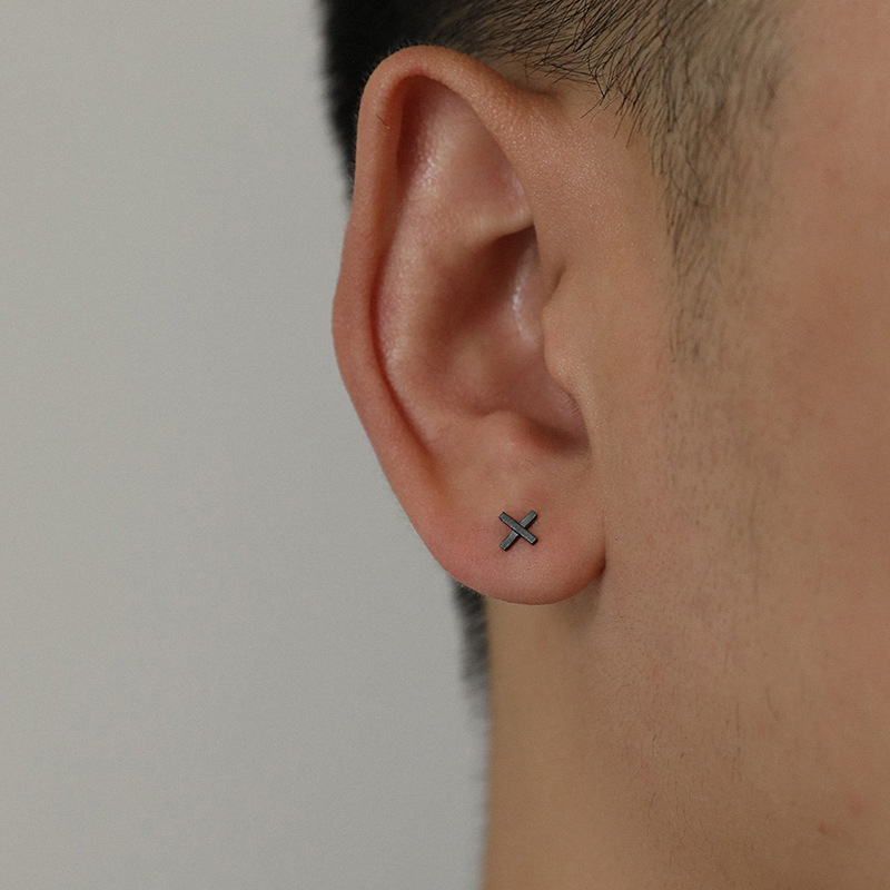 Men's Trendy Simple X All-match Pierced Earrings