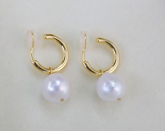 European And American INS Net Red Bright Shell Pearl Pendant Earrings