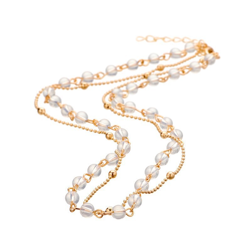 سلسلة سيدة أنيقة بحبات بسيطة للعظمة الترقوية