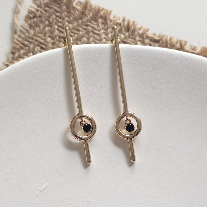 S925 Silver Needle Geometric Coil Zircon Pendant Earrings