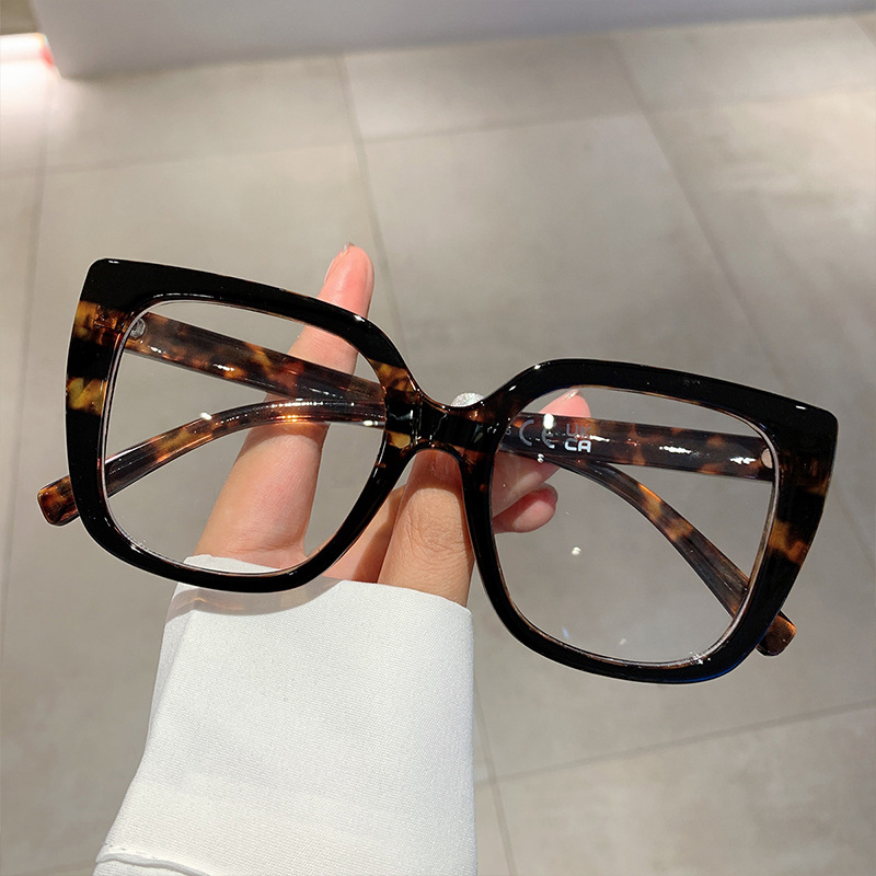 Title 8, Leopard Print Frame Plain Glasses Anti Blue-ray