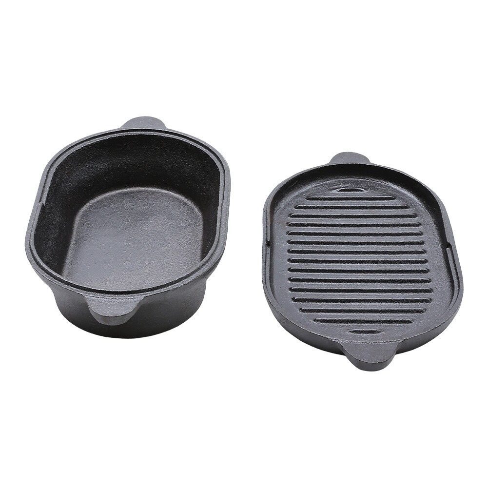 Home 2 In 1 Cast Iron Pot Dutch Oven Stew Skillet Fry Lid Camping Pan UK — image 12