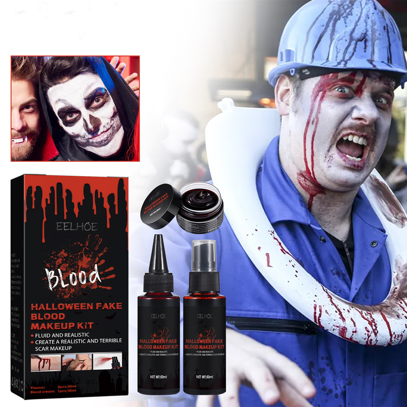 Set di Makeup di Sangue di Halloween Finto, Effetto di Makeup