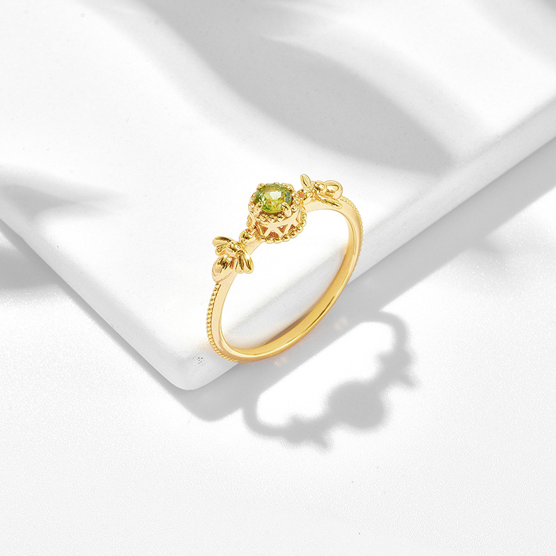 Women's Natural Olivine Bee Ring