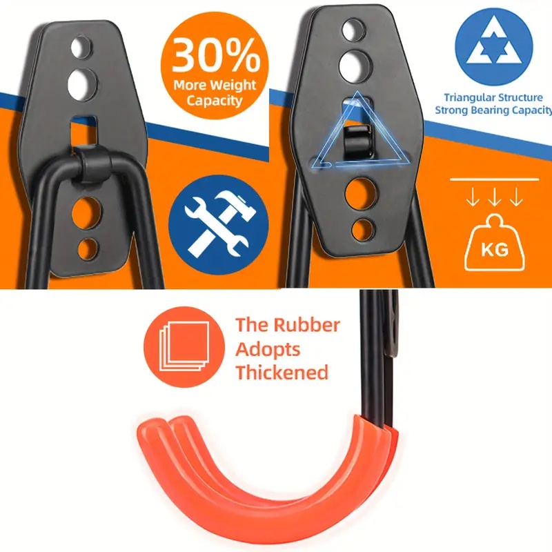 Upgraded 12-Piece Heavy Duty, Utility Steel Garage Storage Hooks, Wall Mount Garage Organizers And Hangers For Organizing Power Tools, Ladders, Bulk Items, Bicycles  Garage Storage