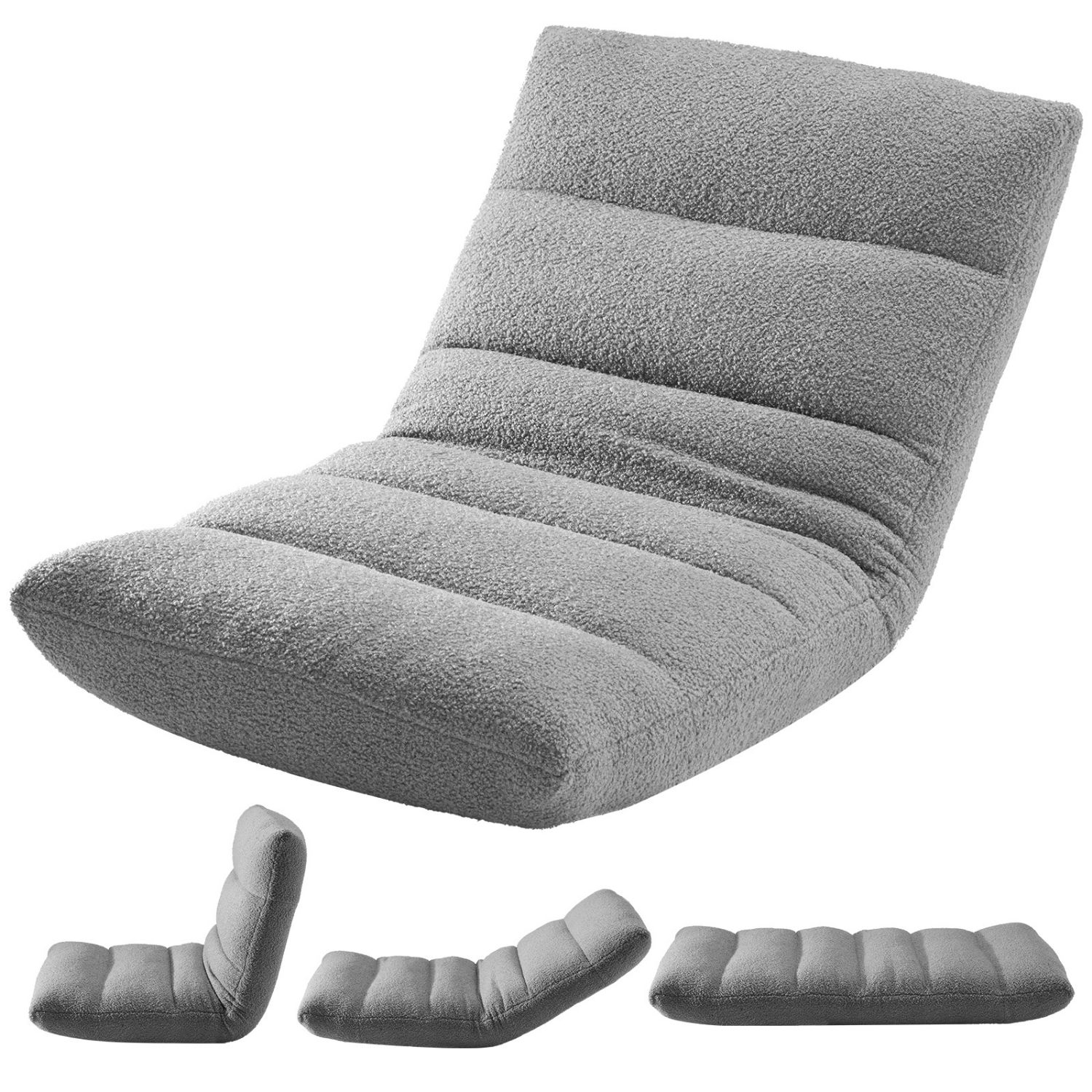 Adjustable Floor Chair With Memory Foam, Folding Gaming Chair And Sleeper Bed 3