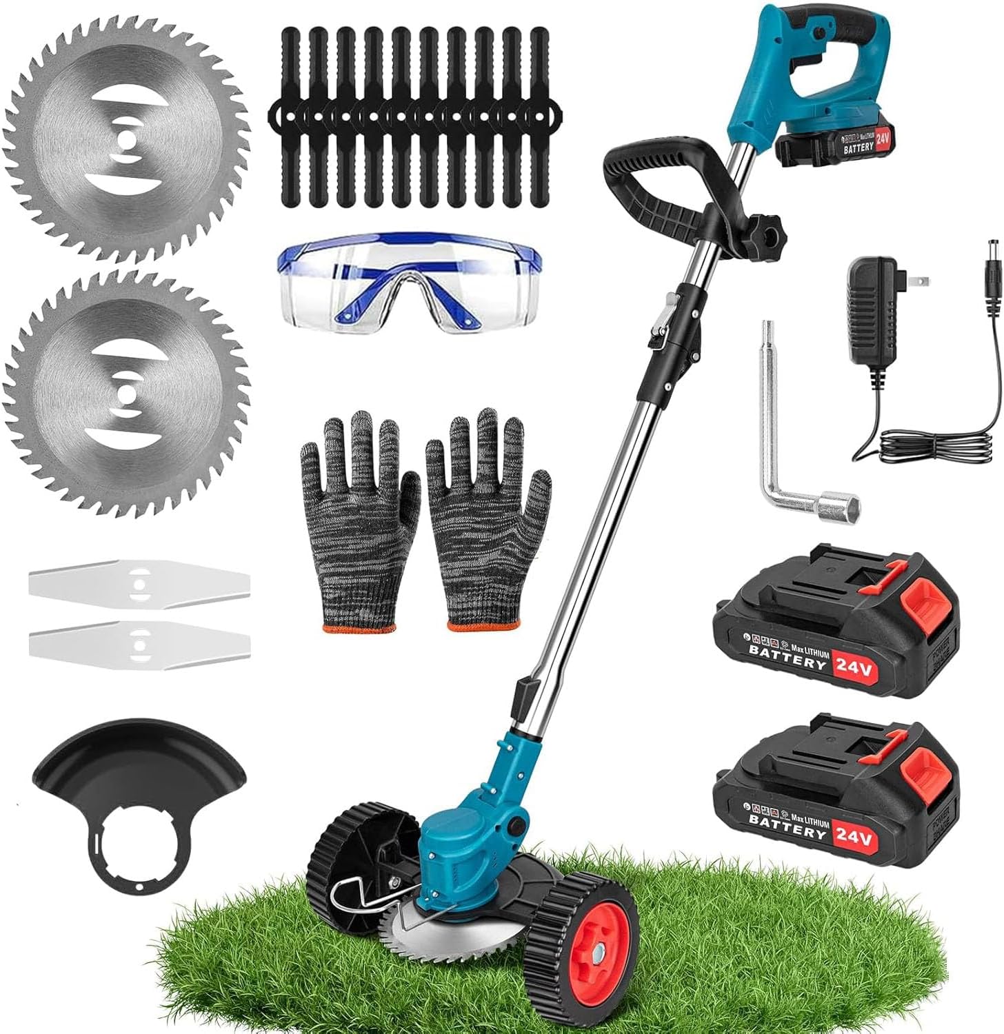 Electric Weed Wacker Cordless Lawn Mower Grass Lawn Edger With 2000mAh Li-Ion Ba