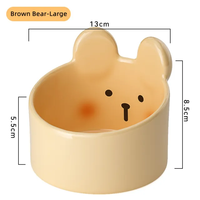 Household Pet Ceramic Bowl Large Caliber Dog Food Supplies Kitten Eating Tableware Set Cat Accessories Dog Bowls Yellow - Shop at LoveMi