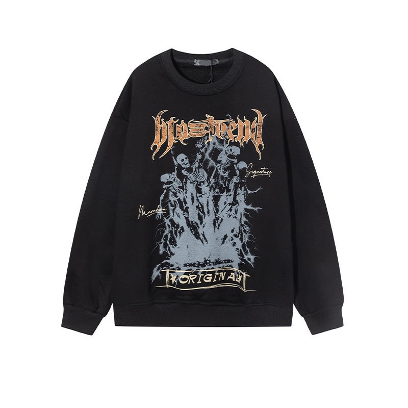 Washed Vintage Hoodless Round Neck American High Street Sweater