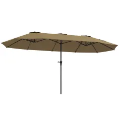 13 Ft. Extra Large Patio Umbrella With Easy Crank Handle, Vents For Outdoor, Patio, Coffee - Coffee - View 1