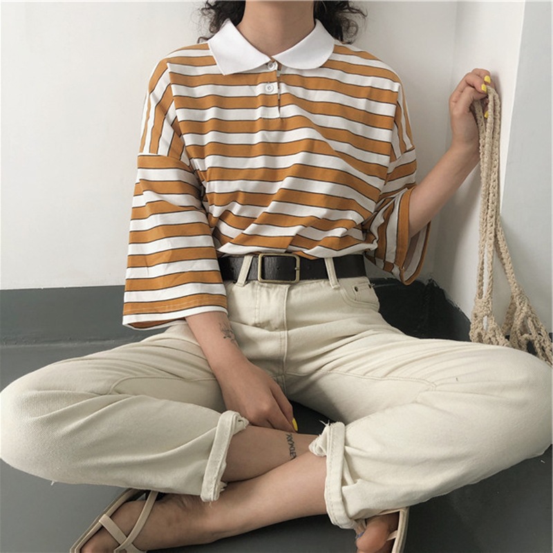 Title 2, Contrast striped short sleeve