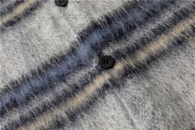 Contrasting Color Brushed Thickened Long-sleeved Plaid Shirt Men's Models