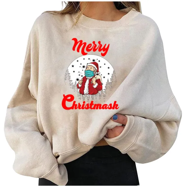 Fleece Christmas Personalized Printing Fashion Loose Sweater 3Style 2Xl - Shop at LoveMi