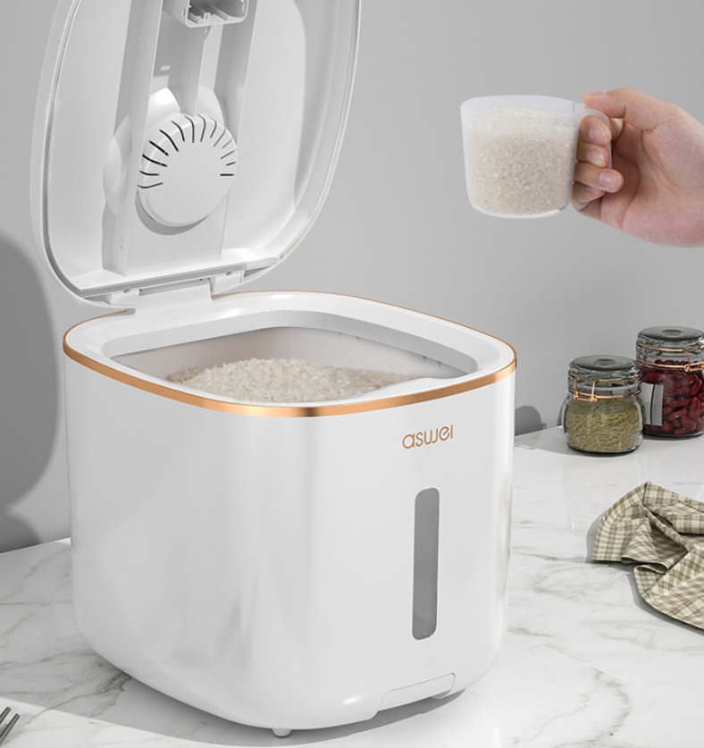 Pearl White With Golden Strip Rice Box