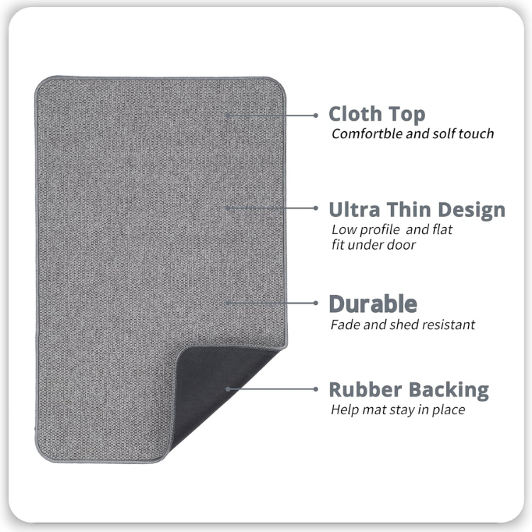 Bath Mat,Ultra Thin Bathroom Rugs,Rubber Bath Mats For Bathroom,No Slip Bath Rugs,Quick Dry,Machine Washable,Low Pile,Absorbent,Shower Outside,Sink,Home Decor Accessories.Grey, — foto 3