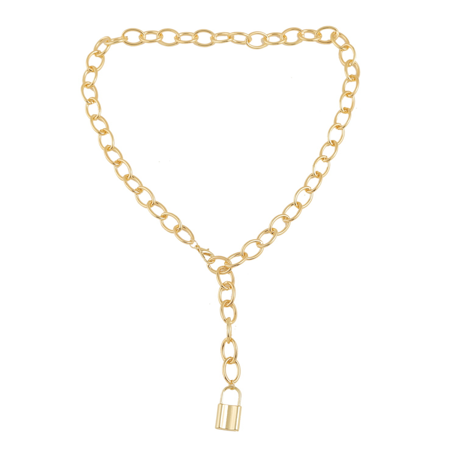 Bohemian Multilayer Necklace Double Gold Lock Heart Necklace