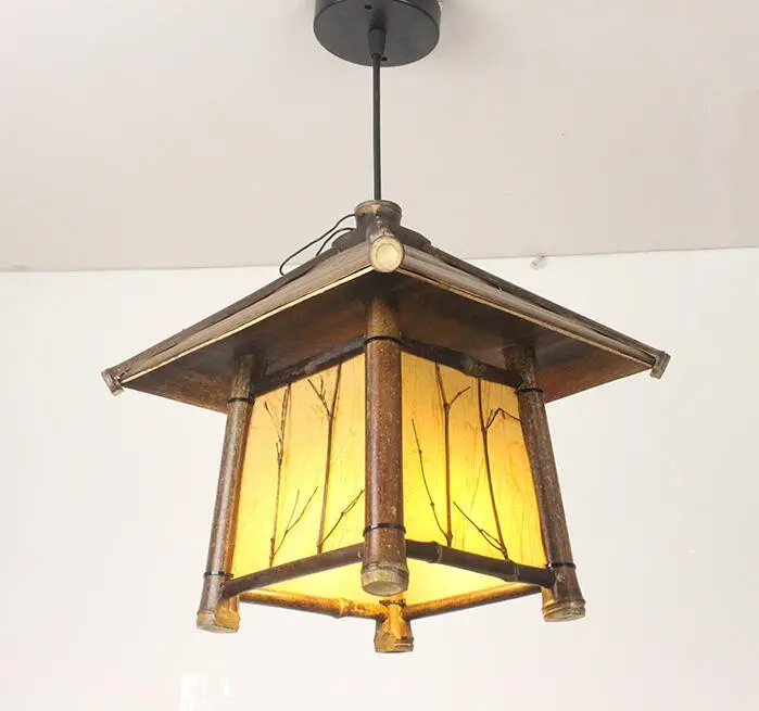 Retro Chinese Style Chandelier Tea Room Southeast Asia Bamboo