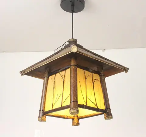 Retro Chinese Style Chandelier Tea Room Southeast Asia Bamboo