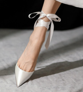 Satin Pointed Toe Stiletto Heels, picture 3 of 4