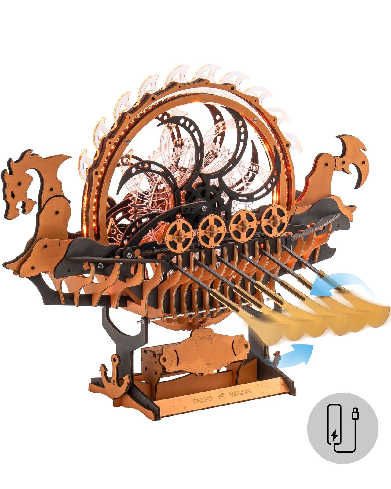 Dragon Boat 3D Wooden Puzzle Teens Gift. ROKR 3D Puzzle Adult, DIY wooden model kit. Children 14 and older, toys. Tabletop decoration, furniture decoration, birthday, Christmas gifts. Wood piece: 229pcs; Assembly time: about 4 hours. Weight: 2.4kg. Assemb