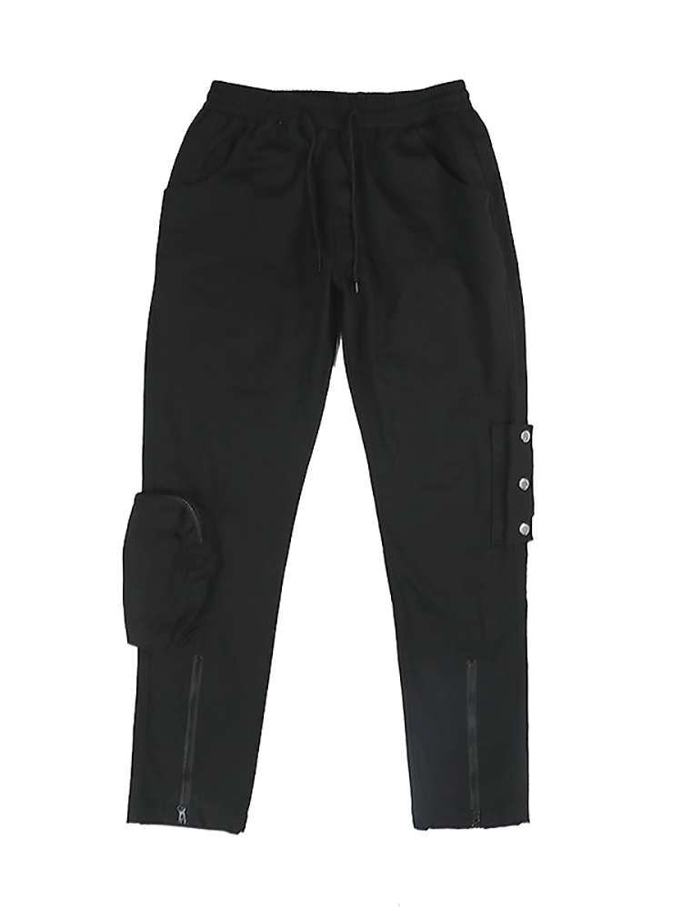 Zipper Flared Overalls With Functional Pockets