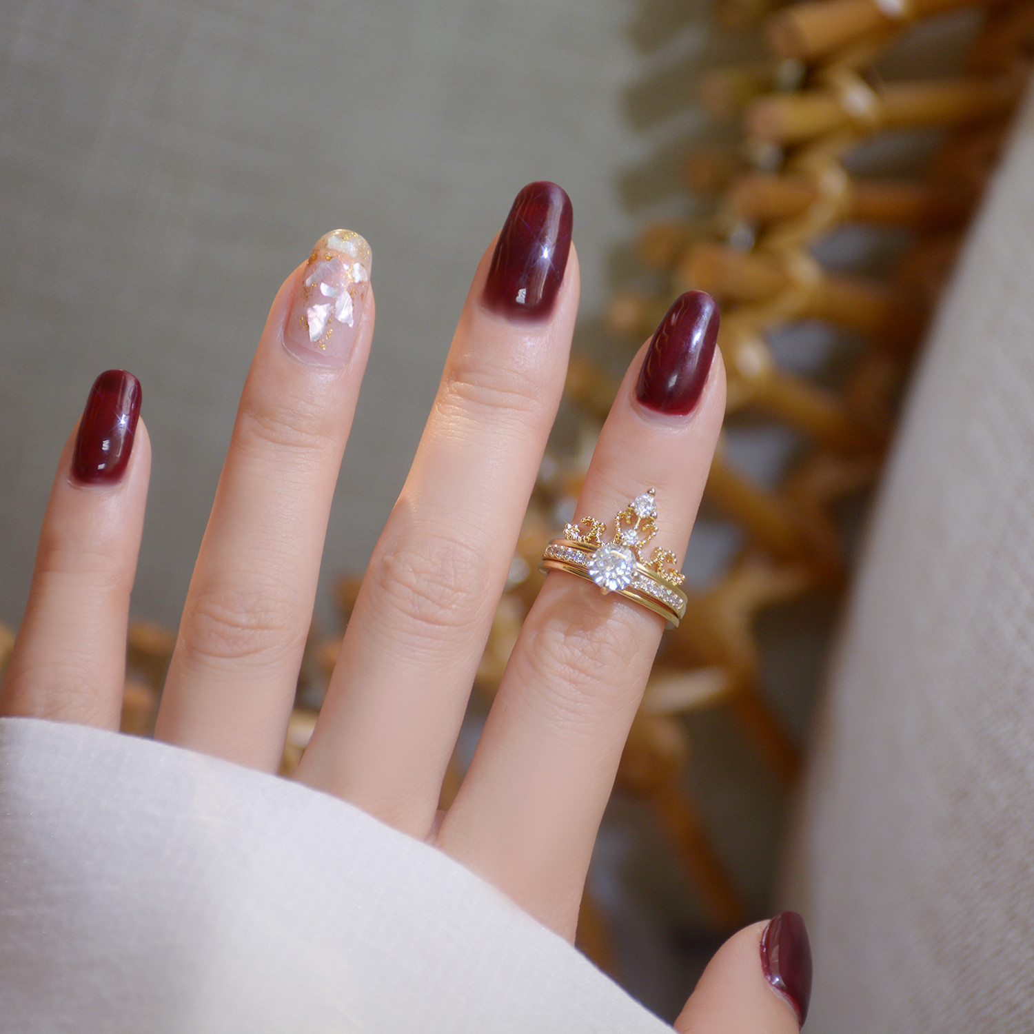 Women's Fashion Simple Copper Micro-inlaid Zircon Ring Suit