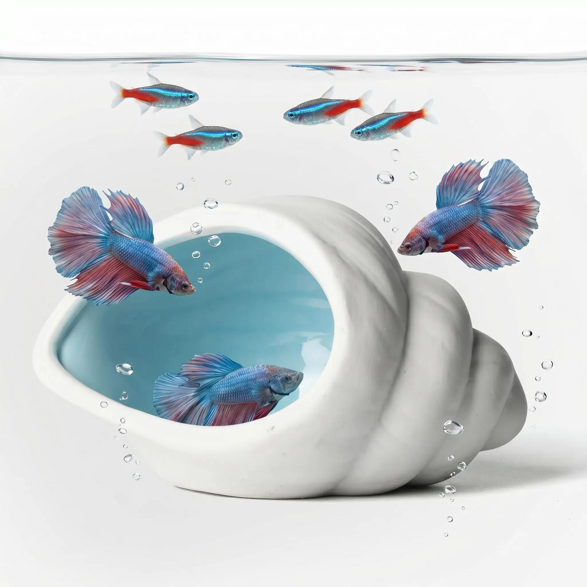 Ceramic Aquarium Cave For Betta Fish Tank