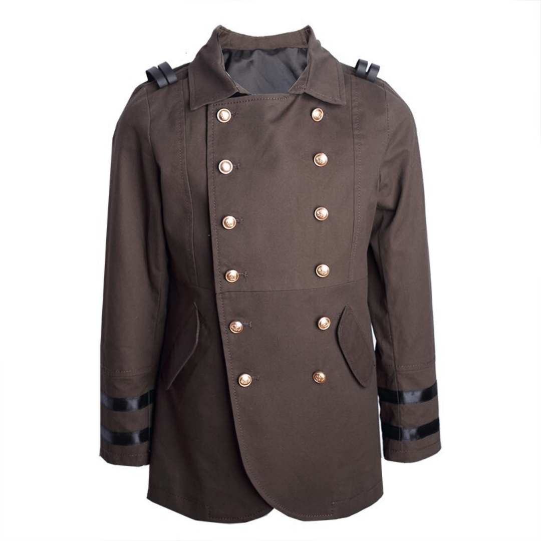 Boys Formal Uniform Trench Coat Kids Vintage Military Style Cotton Jacket 3-9Y — image 3