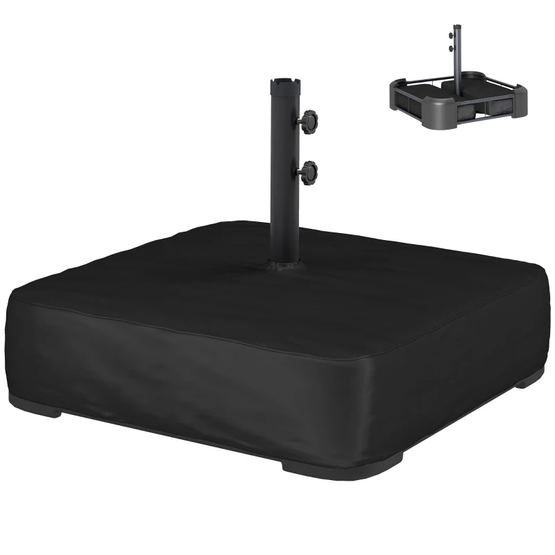 Garden Parasol Base 176 Lbs Sand Filled Heavy Duty Stand For Cantilever Umbrellas And 1.9 Poles Black
