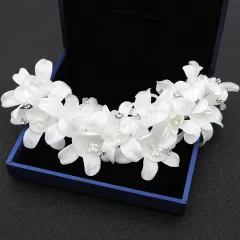 Bridal Headdress Silk Beaded Flower Wedding Ornaments - Type D - View 1
