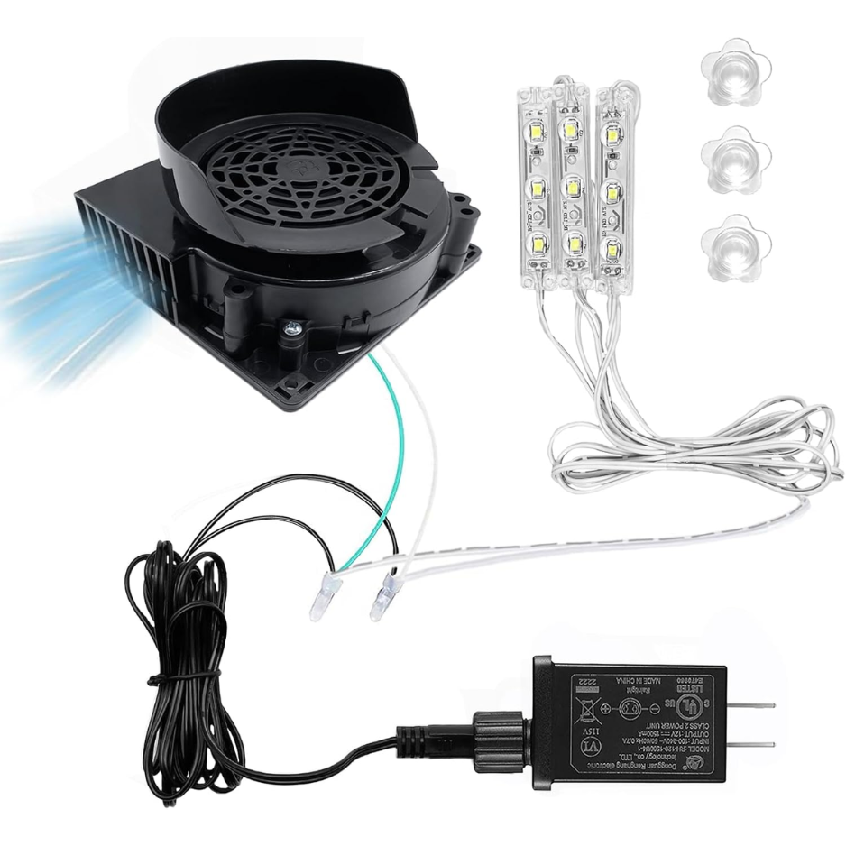 Inflatable Fan Blower Replacement, 12V Waterproof Air Blower With 3 LED Light String For Halloween, Christmas, Easter ,Thanksgiving Day Inflatables Fan Blower, Inflatables Indoor Outdoor